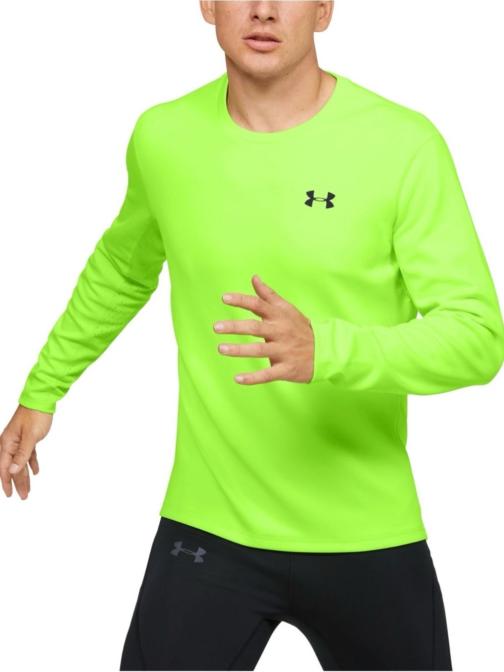 Under Armour Mens Large Long Sleeve Training Tshirt Heatgear Fitted Running